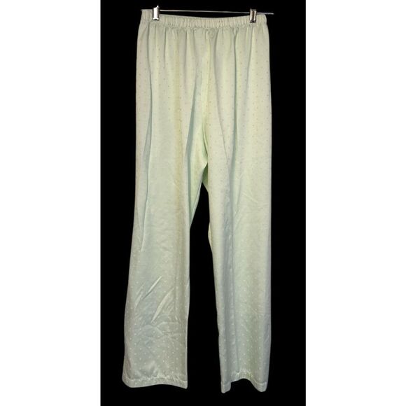 Miss Elaine Women’s Pajama Set Size M Light Green Faint Polka Dots 2-Pieces - Picture 8 of 10